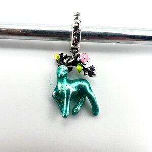 NEW Glow-in-the-Dark Floral Stag Deer Charm for European Bracelet